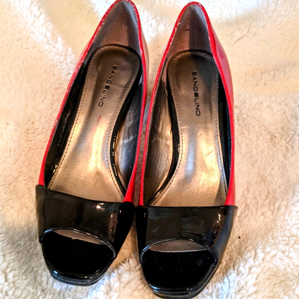 Really cute red & black patent leather pumps